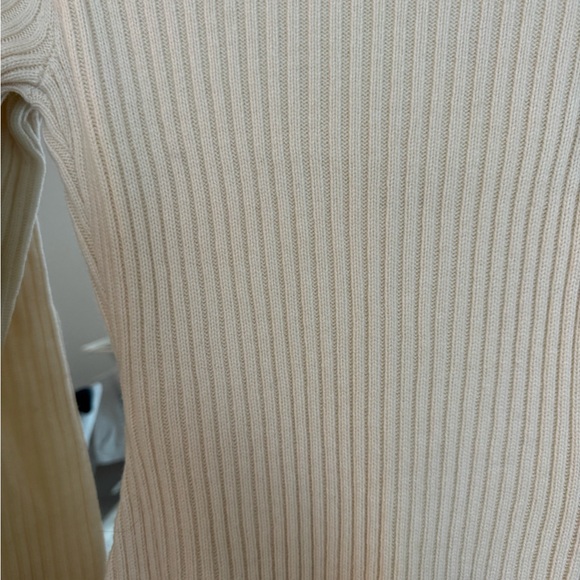 NWOT Reiss Cream Long Sleeve Ribbed Dress S - Picture 8 of 9